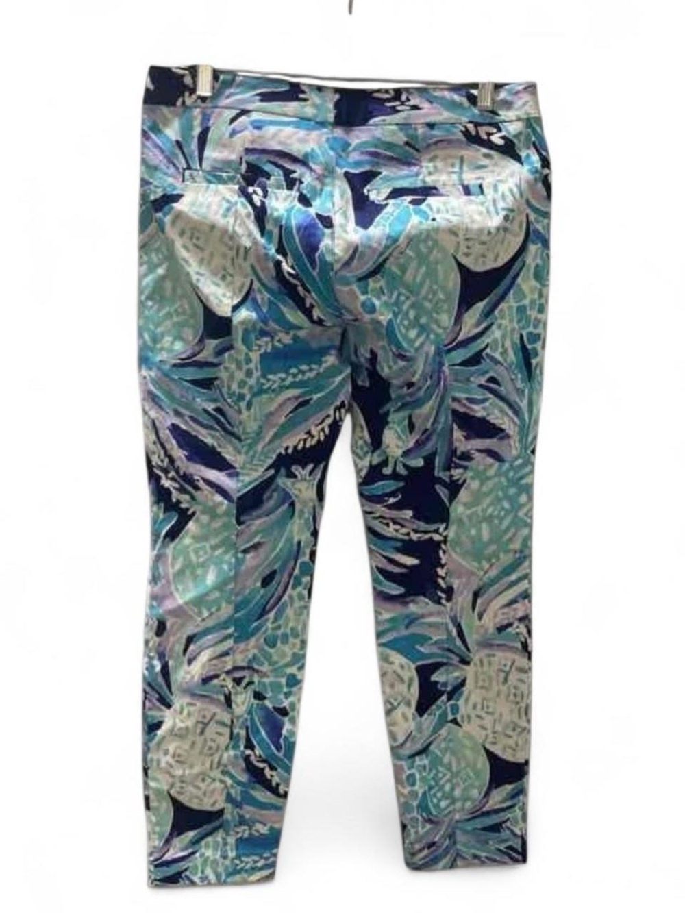 Lily Pulitzer Aqua Blue Swirl Print Pants - Picture 3 of 7